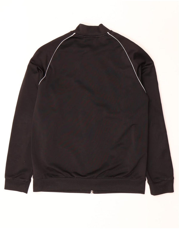 Adidas Boys Tracksuit Top Jacket 12-13 Years Black Polyester