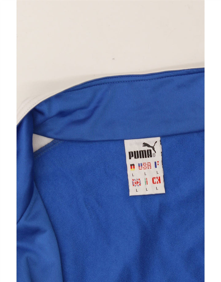 PUMA Mens Tracksuit Top Jacket Large Blue Colourblock Polyester Vintage Puma and Second-Hand Puma from Messina Hembry 