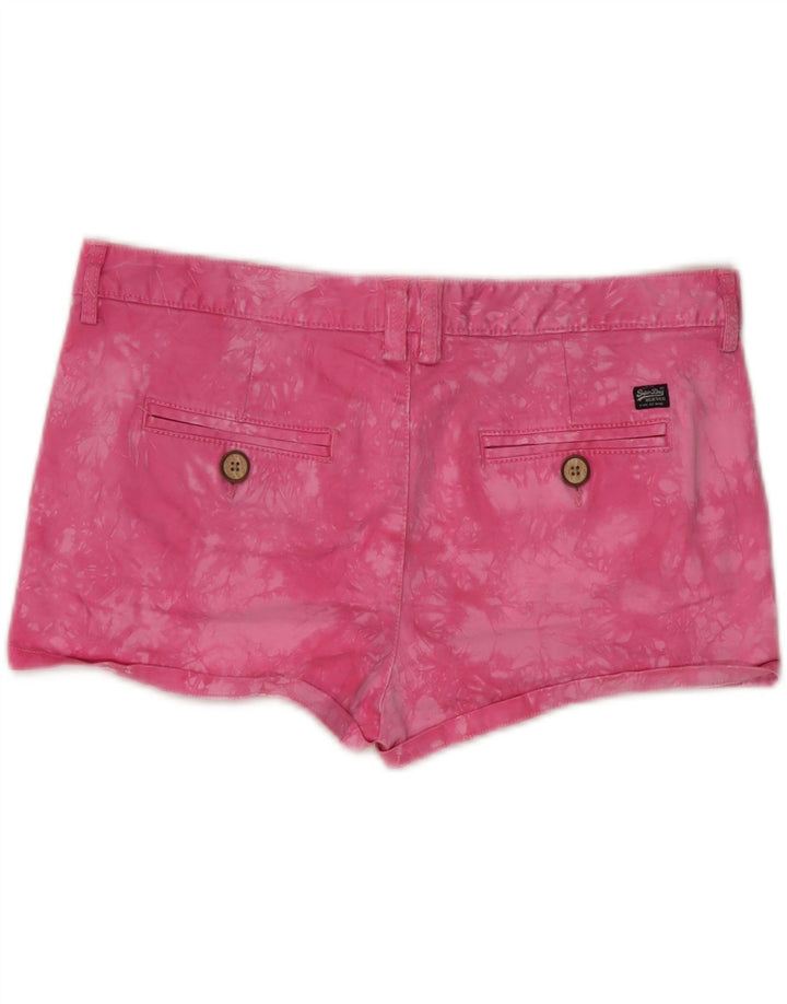 Superdry Womens Hot Pants Medium W34 Pink Tie Dye Cotton