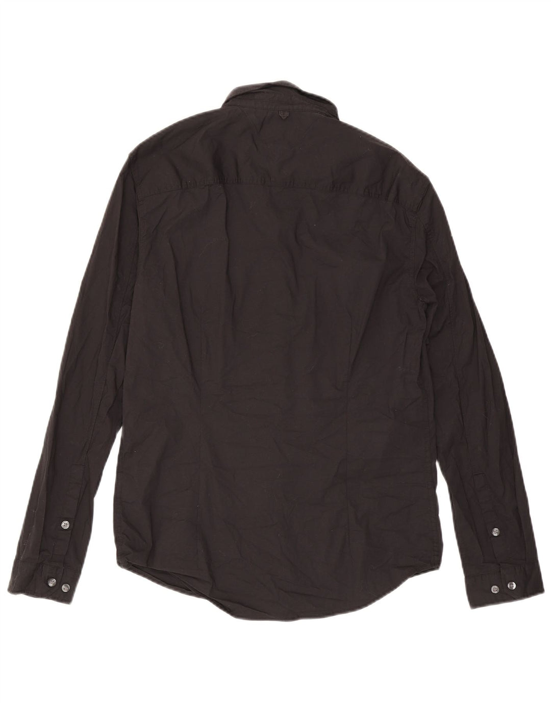 Tommy Hilfiger Mens Slim Fit Shirt Large Black Cotton