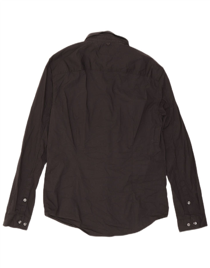 Tommy Hilfiger Mens Slim Fit Shirt Large Black Cotton