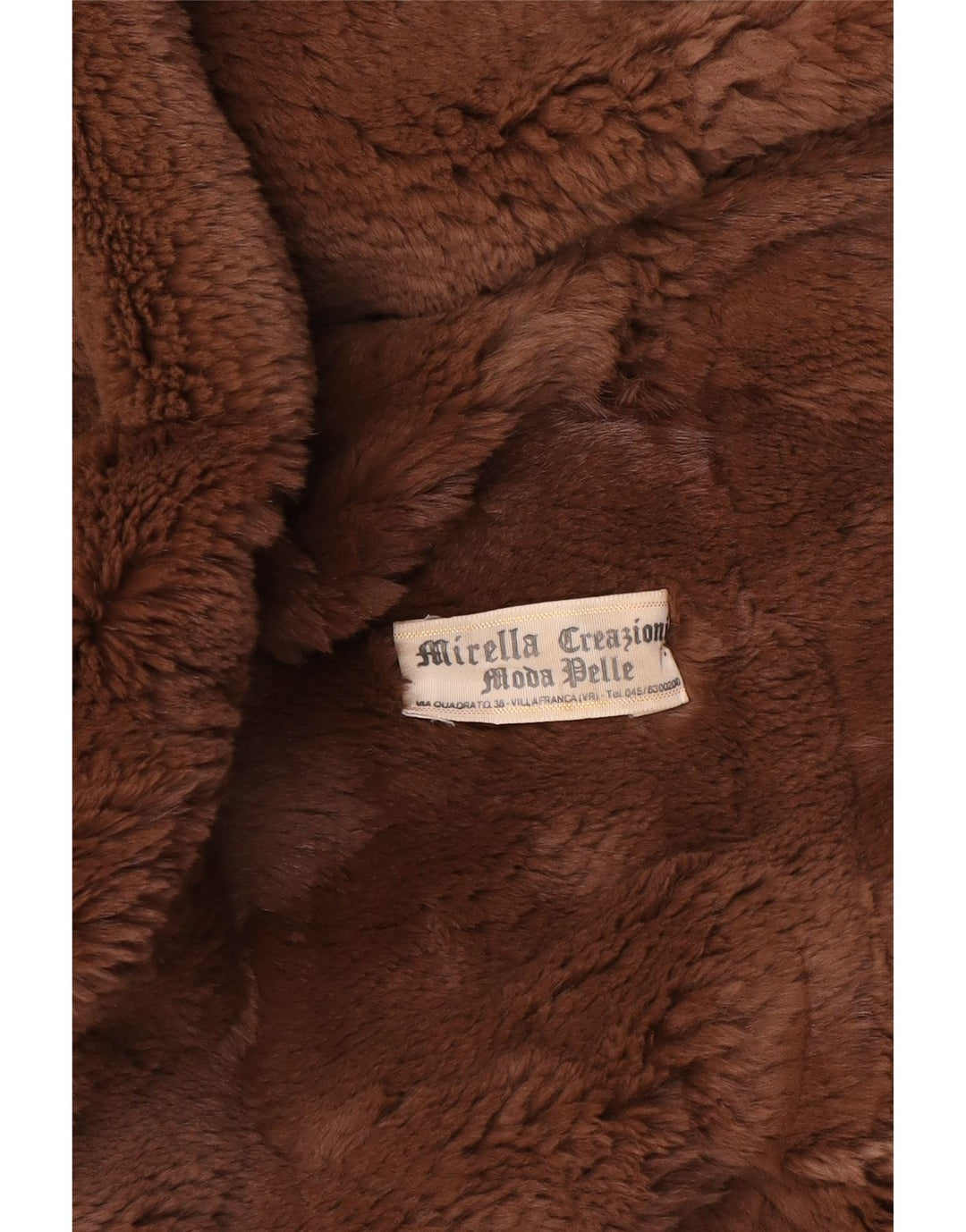 Mirella Mens Sherpa Leather Coat UK 44 2XL Brown Leather