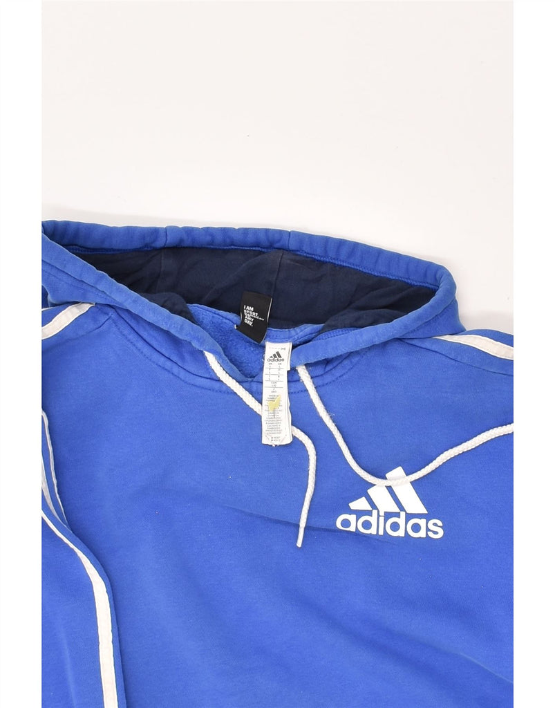 ADIDAS Mens Graphic Hoodie Jumper Large Blue Cotton | Vintage Adidas | Thrift | Second-Hand Adidas | Used Clothing | Messina Hembry 