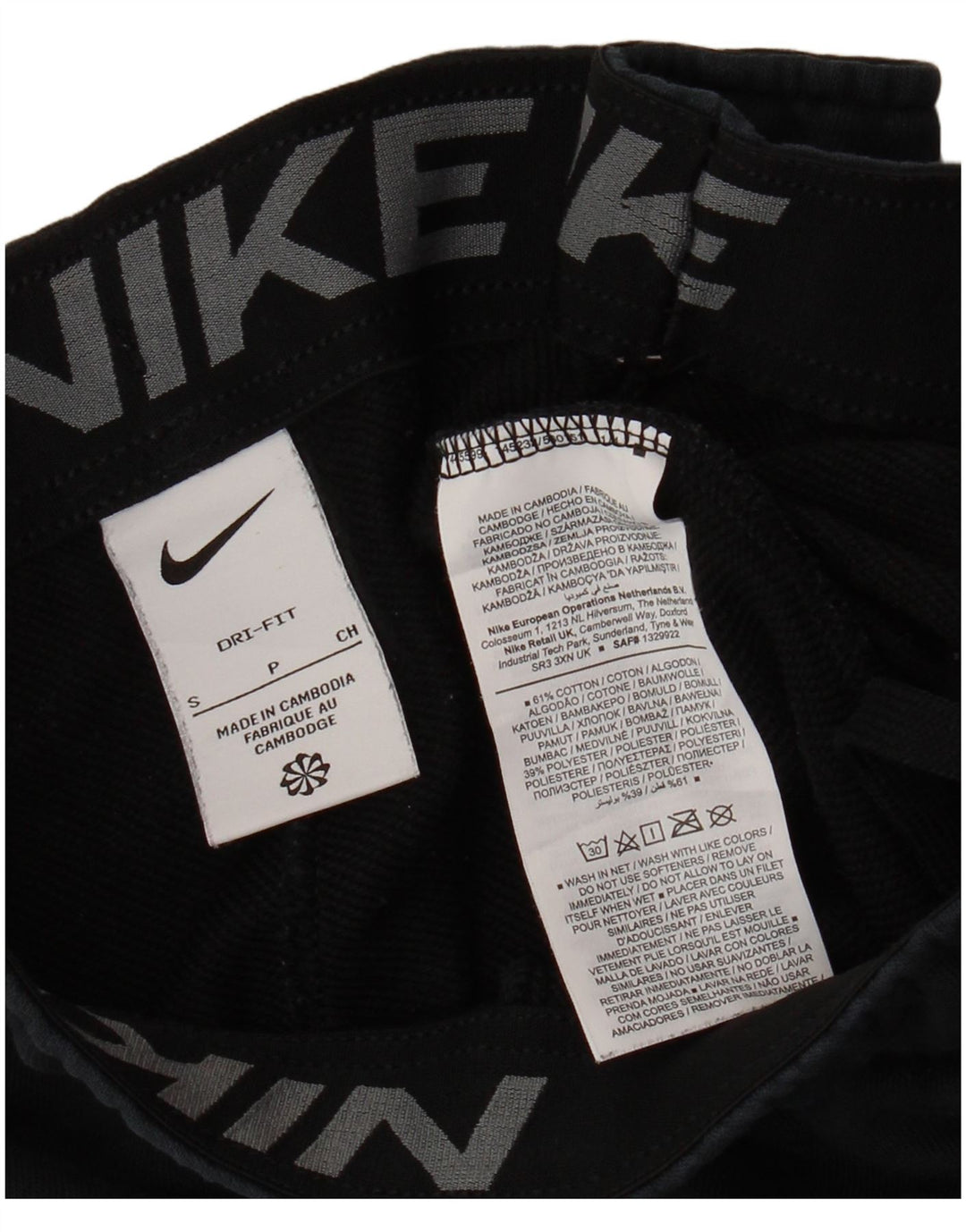 NIKE Mens Dri Fit Tracksuit Trousers Joggers Small  Black Cotton