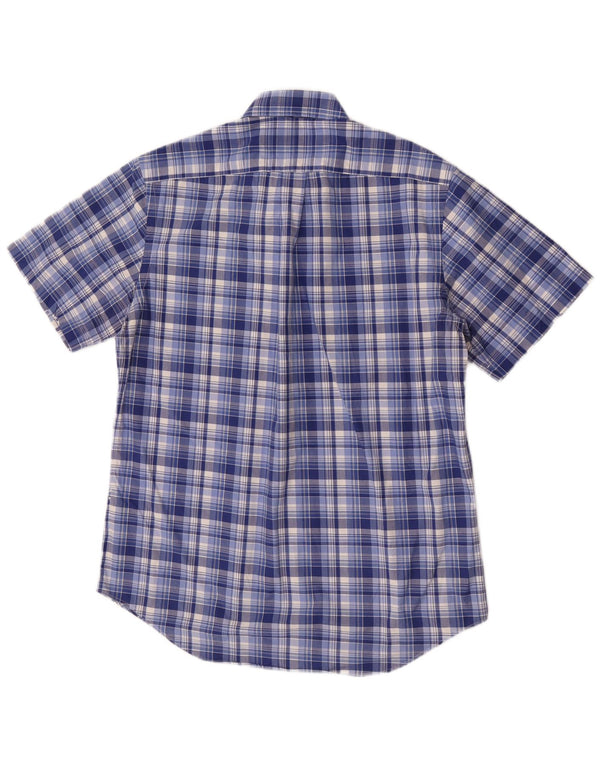 Ralph Lauren Mens Short Sleeve Shirt Medium Blue Check Cotton