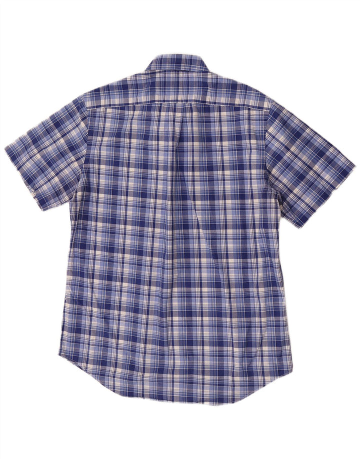 Ralph Lauren Mens Short Sleeve Shirt Medium Blue Check Cotton
