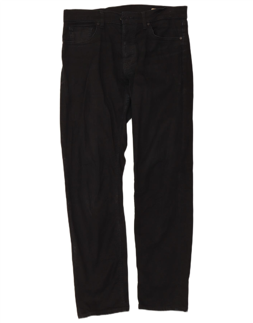 Marks & Spencer Mens Slim Casual Trousers W32 L33 Black Cotton