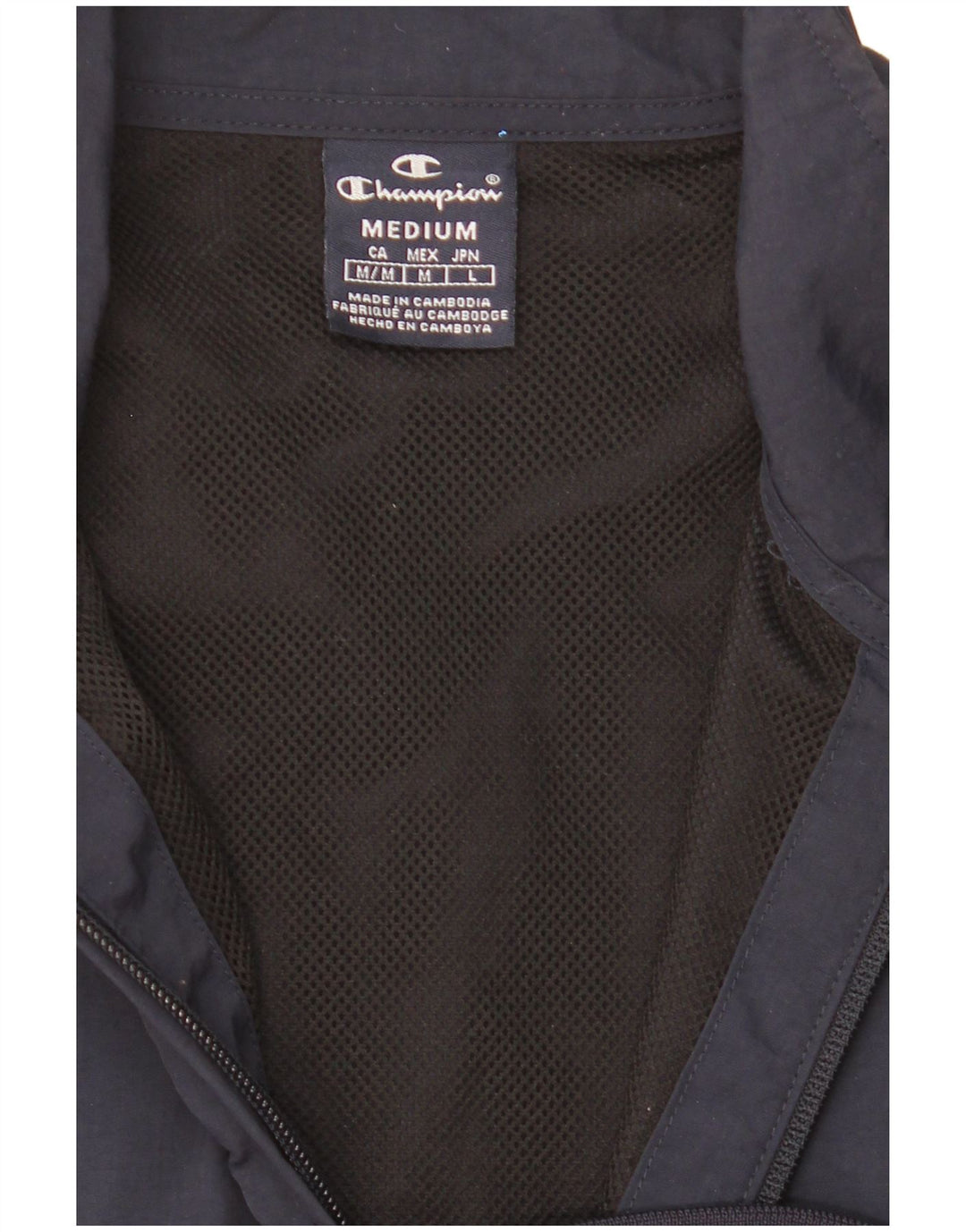 CHAMPION Mens Graphic Tracksuit Top Jacket Medium Navy Blue