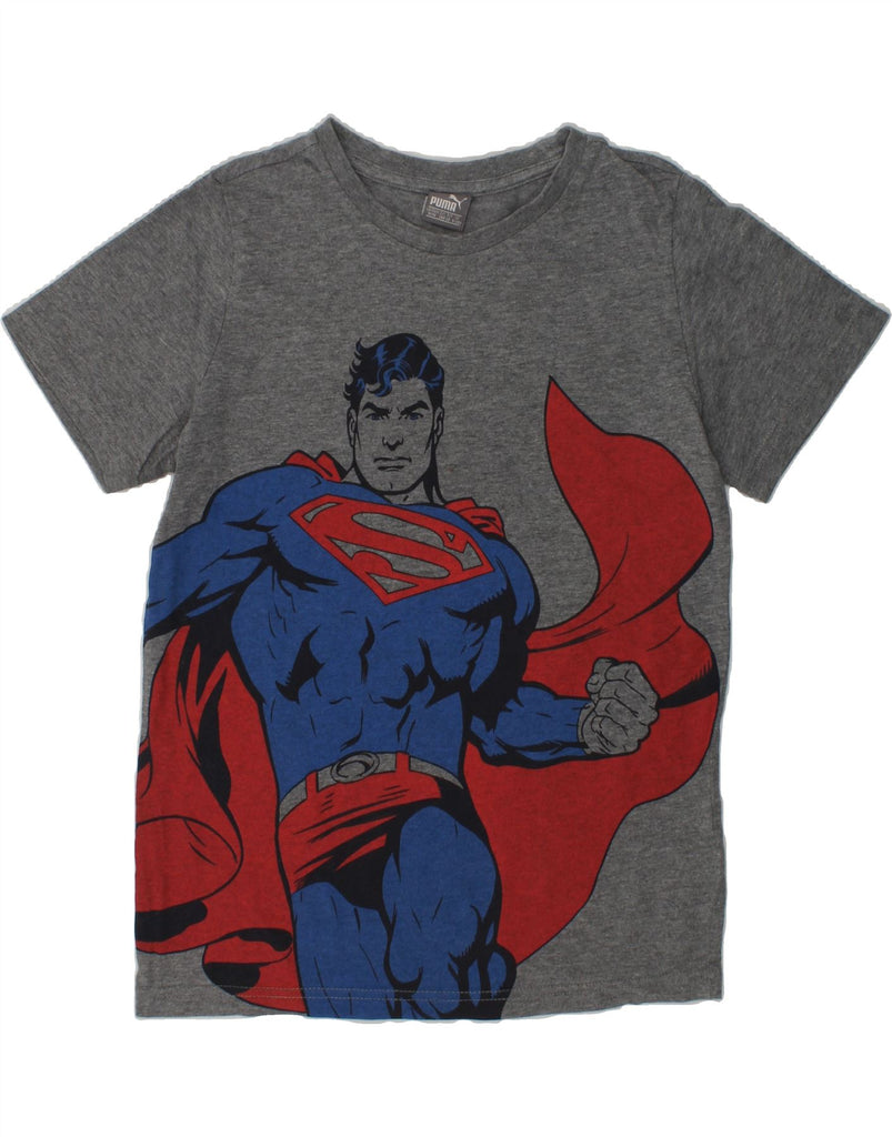 PUMA Boys Superman Graphic T-Shirt Top 9-10 Years Grey Cotton | Vintage Puma | Thrift | Second-Hand Puma | Used Clothing | Messina Hembry 