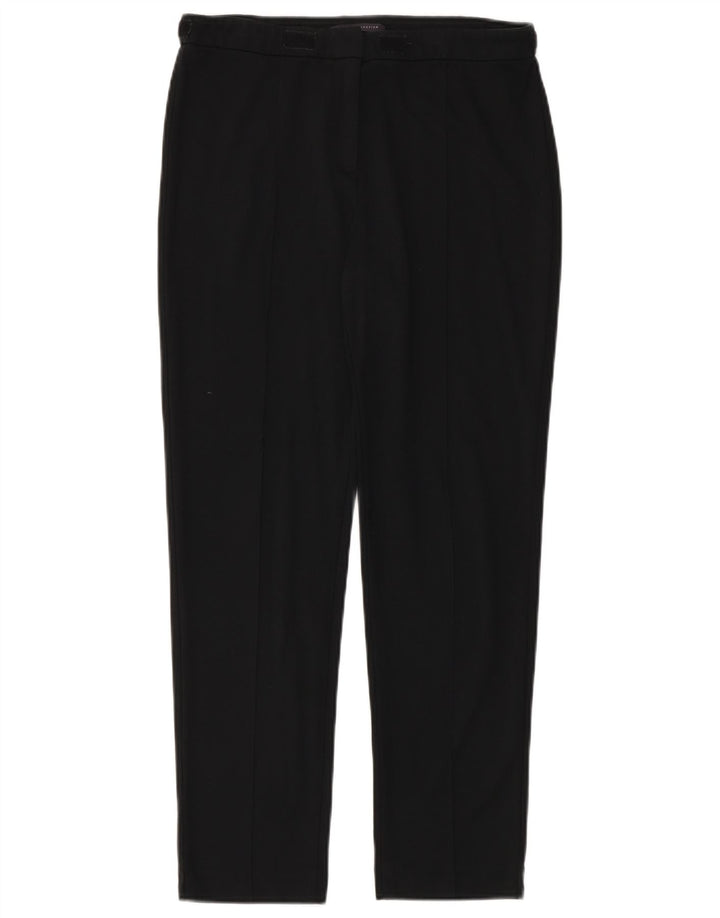 Marks & Spencer Womens Slim Casual Trousers UK 12 Medium W32 L30 Black