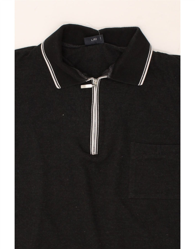 DANIEL HECHTER Mens Polo Shirt IT 52 Large Grey Cotton | Vintage Daniel Hechter | Thrift | Second-Hand Daniel Hechter | Used Clothing | Messina Hembry 