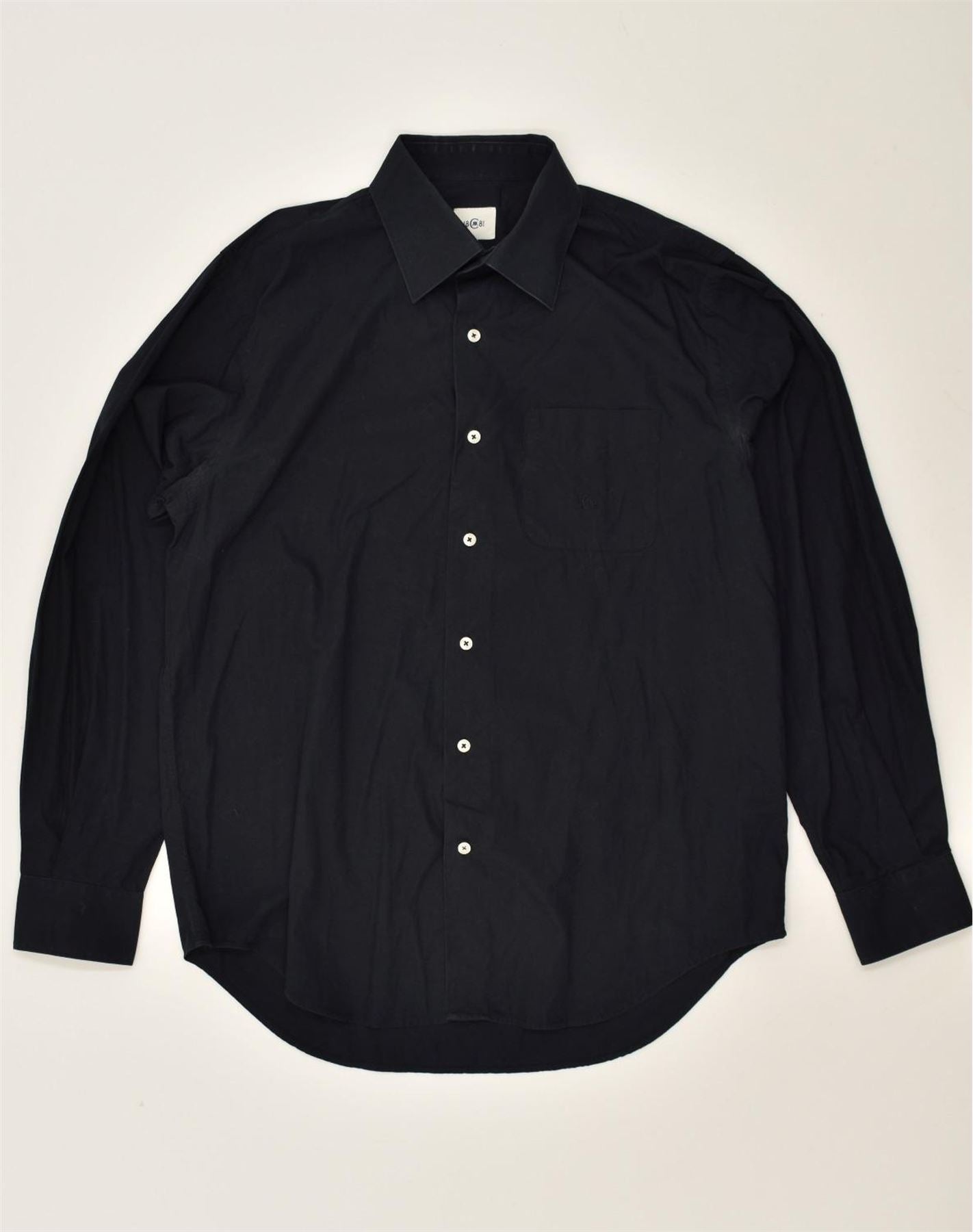 CERRUTI 1881 Mens Shirt Size 42 Large Black Cotton