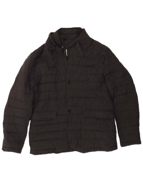 Zara Mens Padded Jacket UK 40 Large Black Polyester