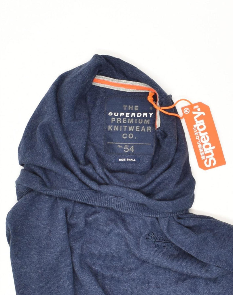 SUPERDRY Mens Hooded Jumper Sweater Small Navy Blue Cotton | Vintage Superdry | Thrift | Second-Hand Superdry | Used Clothing | Messina Hembry 