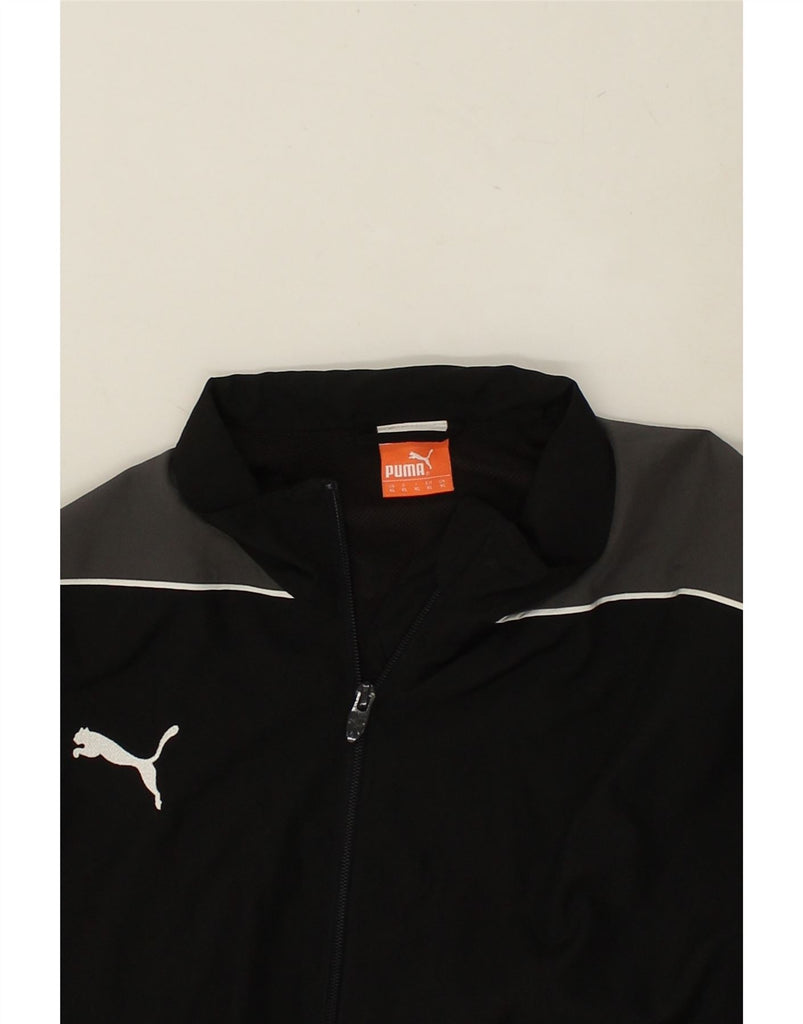 PUMA Mens Graphic Tracksuit Top Jacket XL Black Colourblock Polyester | Vintage Puma | Thrift | Second-Hand Puma | Used Clothing | Messina Hembry 