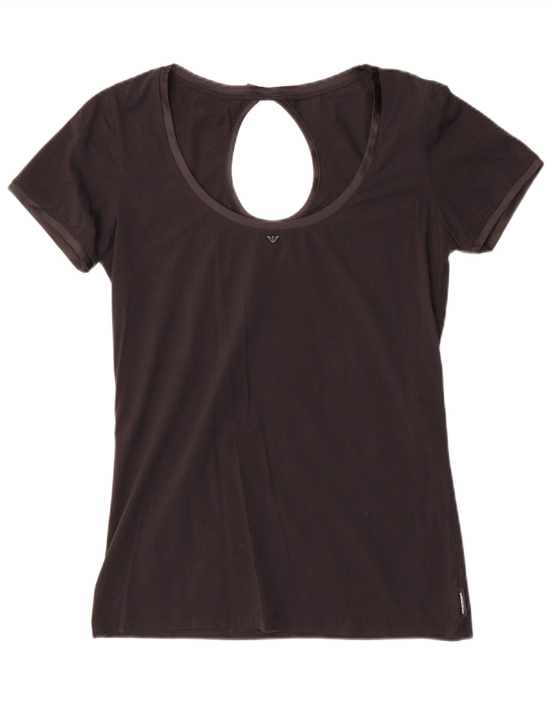 Emporio Armani Womens Blouse Top UK 14 Large Black Cotton