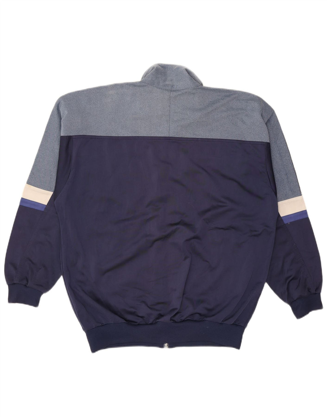 ASICS Mens Graphic Tracksuit Top Jacket Large Navy Blue Colourblock