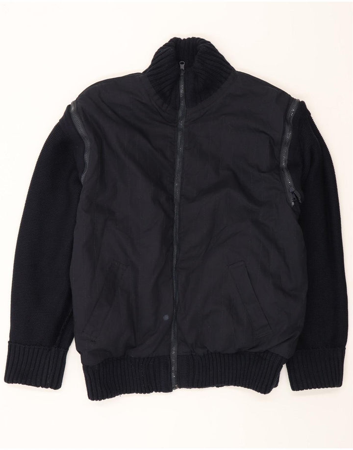 Paul & Shark Mens Knit Graphic Reversible Jacket UK 40 Large Navy Blue