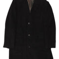 John Lewis Mens Overcoat UK 42 XL Navy Blue Cotton