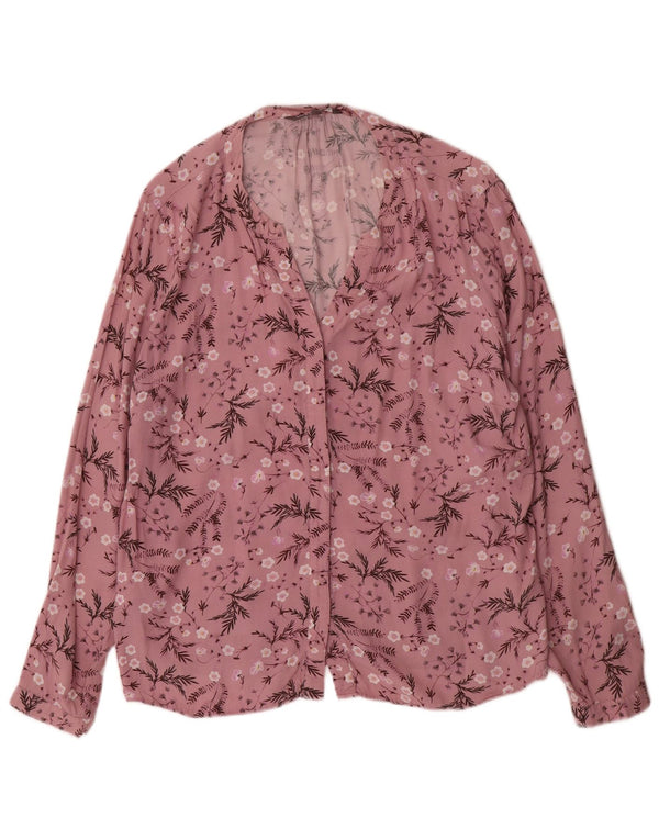Laura Ashley Womens Shirt Blouse UK 18 XL Pink Floral Viscose
