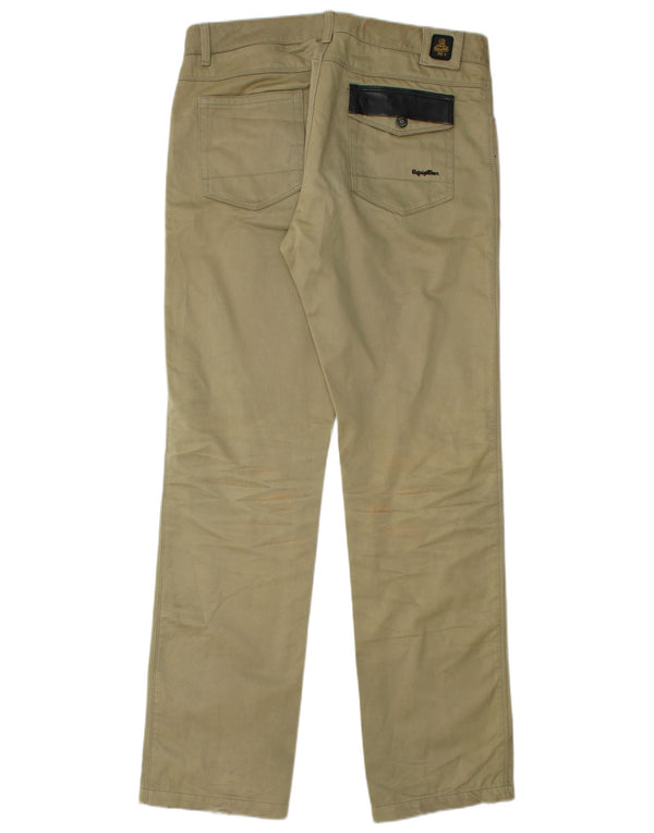 Refrigiwear Mens Straight Casual Trousers W34 L33 Green Cotton