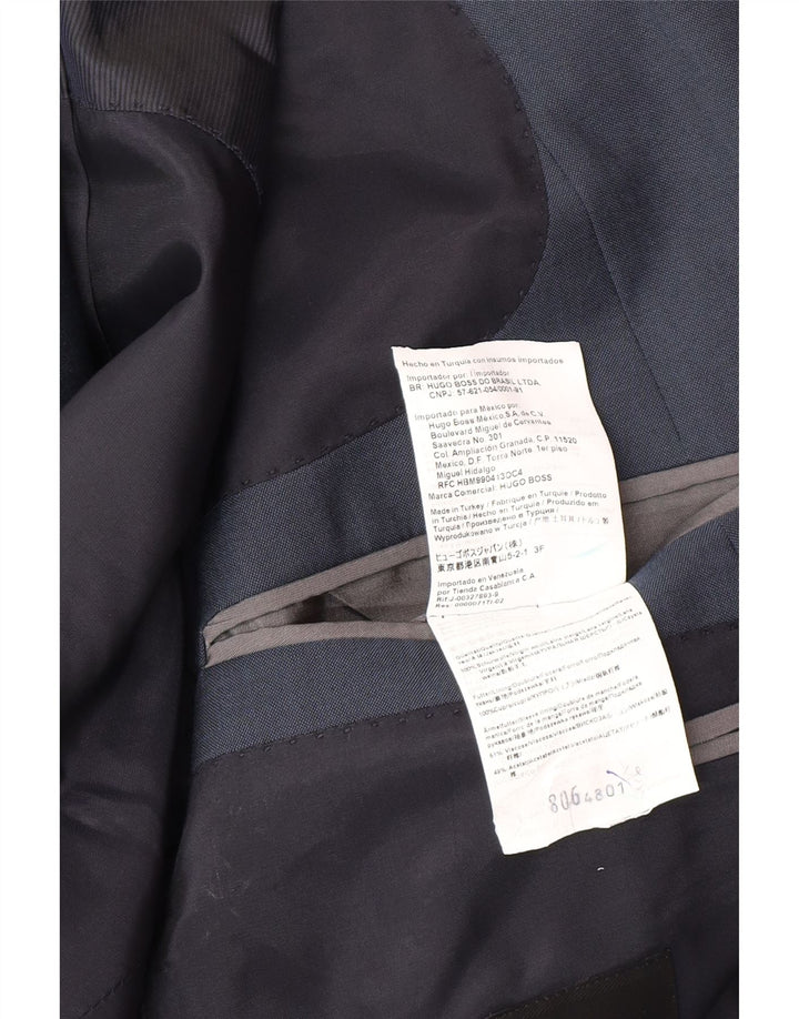 Hugo Boss Mens 2 Button Blazer Jacket IT 48 Medium Navy Blue Wool