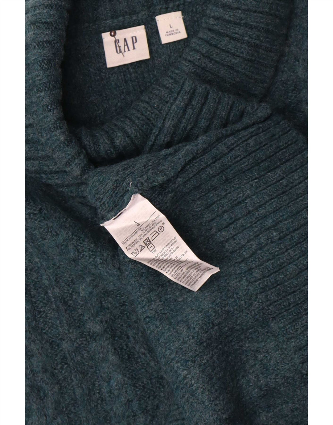 Gap Womens Oversized Roll Neck Jumper Sweater UK 16 Large Green Acrylic