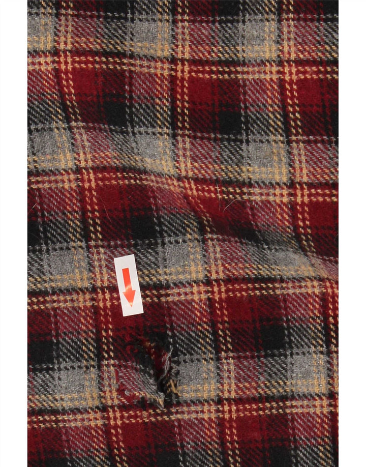 Crown Mens Flannel Shirt Medium Red Check