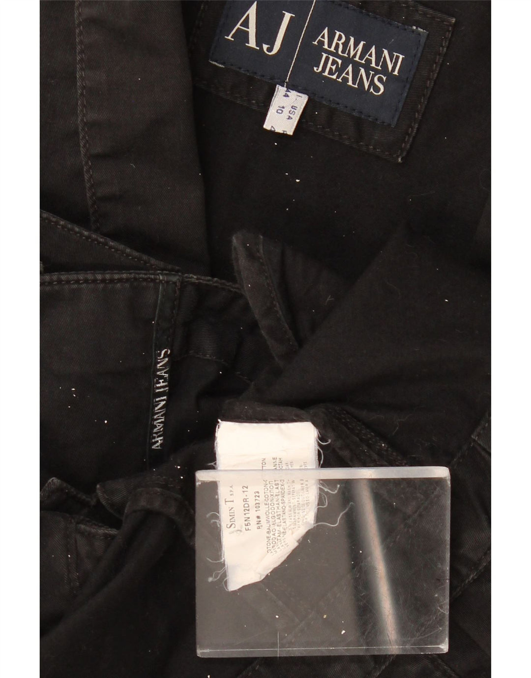 Armani Jeans Womens Crop 3 Button Blazer Jacket IT 44 Medium Black Cotton