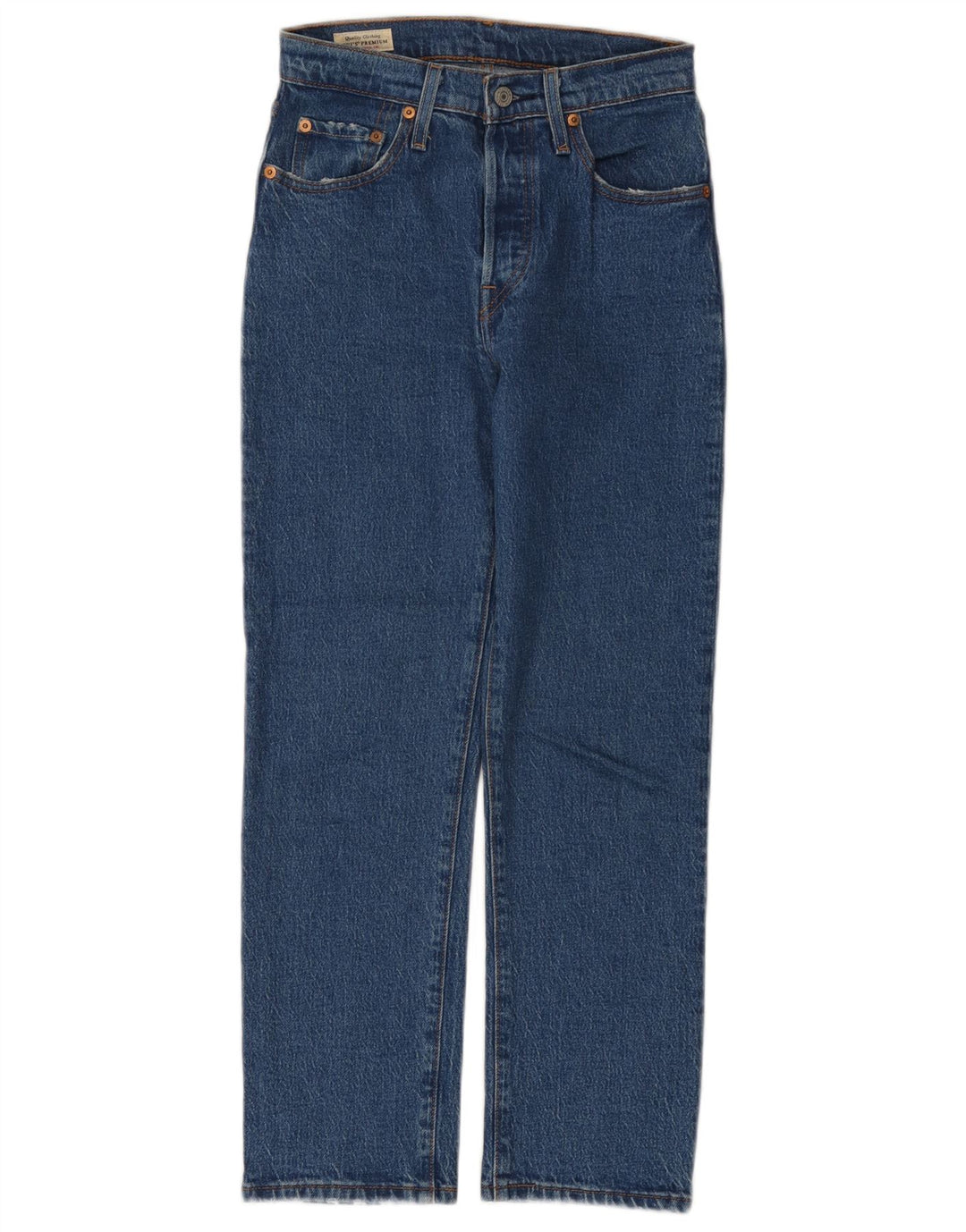 Levi's Womens 501 Straight Jeans W25 L26 Blue Cotton
