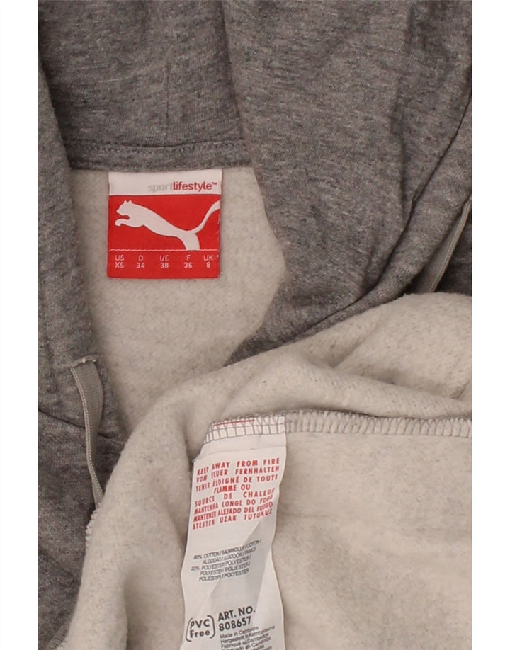 PUMA Womens Hoodie Jumper UK 8 Small  Grey Cotton Vintage Puma and Second-Hand Puma from Messina Hembry 