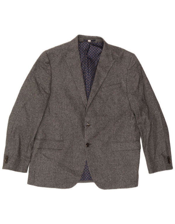 Marks & Spencer Mens 2 Button Blazer Jacket UK 44 2XL Grey Wool