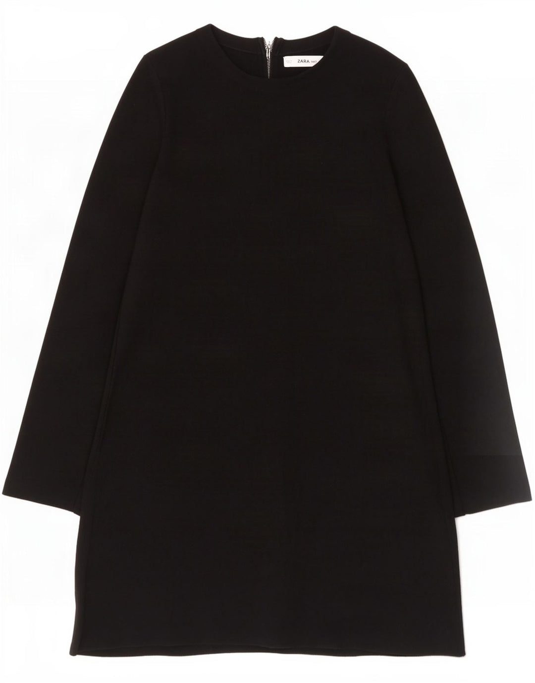 Zara Womens Long Sleeve Shift Dress UK 14 Medium Black Viscose
