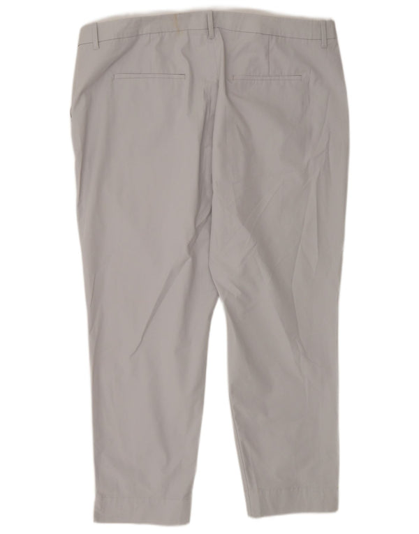 Marks & Spencer Womens Tapered Chino Trousers UK 20 2XL W40 L27 Grey Cotton