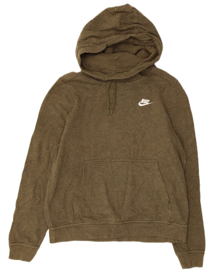 Nike Mens Hoodie Jumper Medium Khaki Cotton