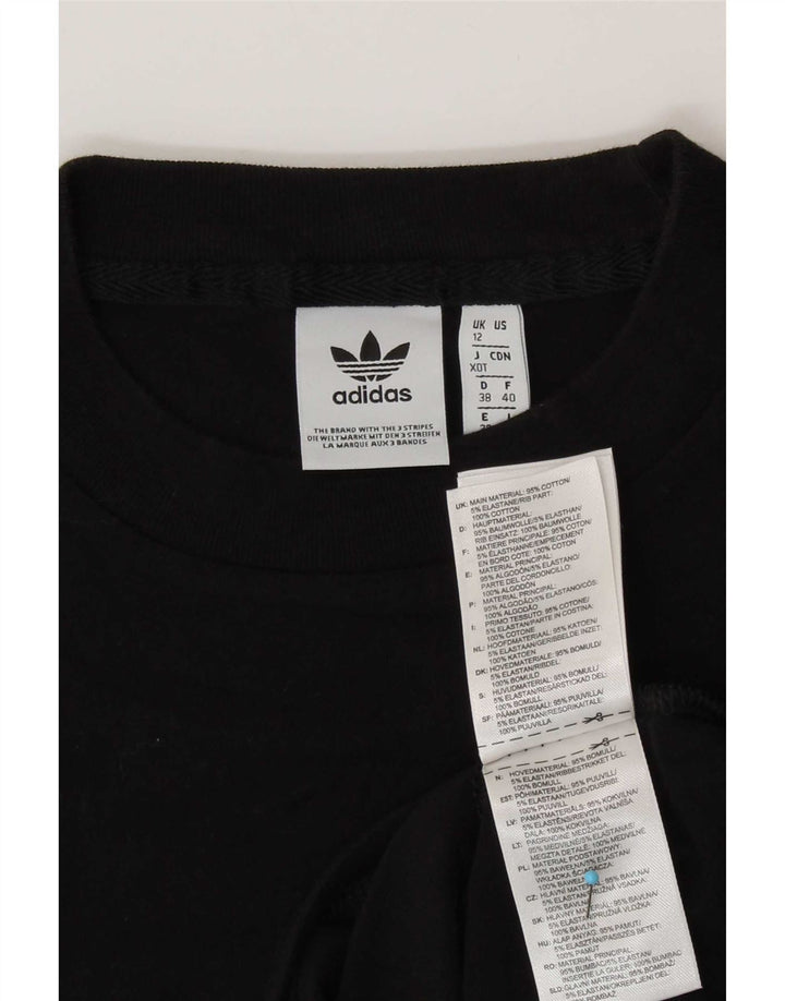 Adidas Womens Graphic Vest Top UK 12 Medium  Black Cotton