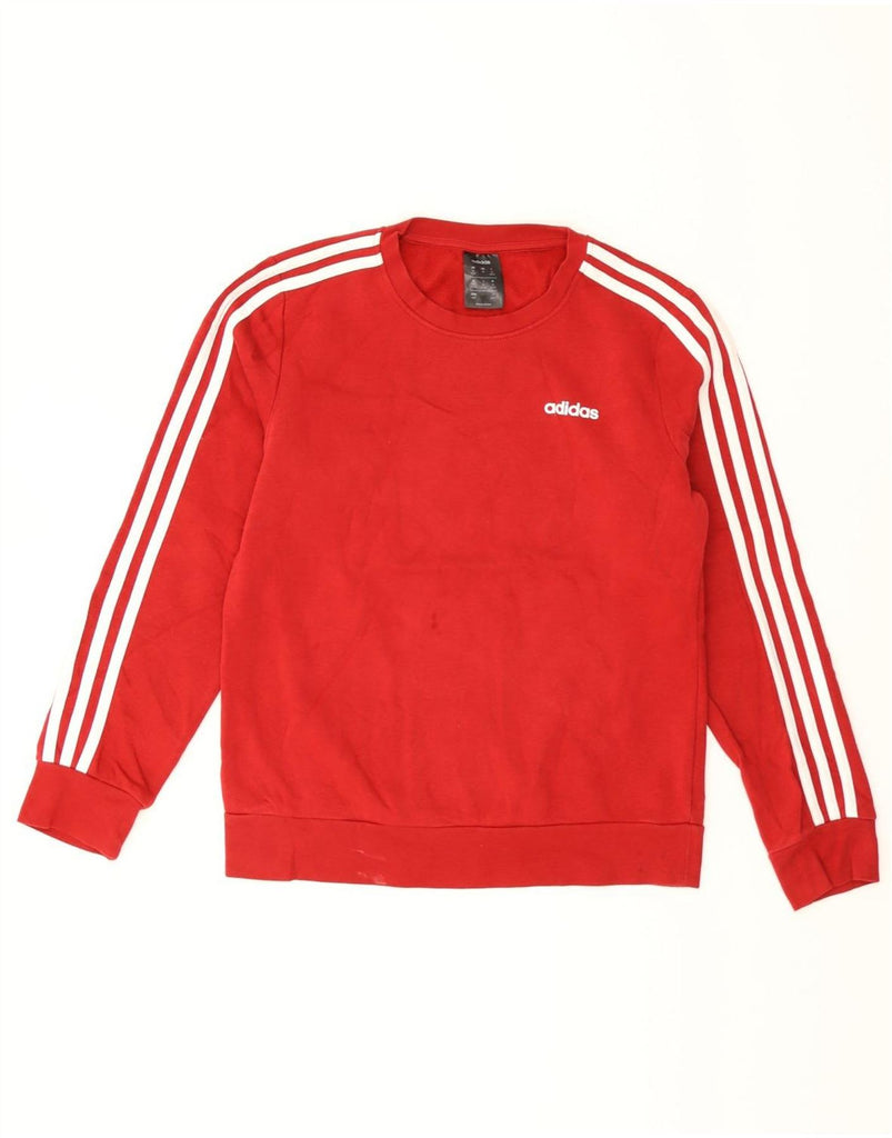 ADIDAS Womens Sweatshirt Jumper UK 12/14 Medium Red Cotton Vintage Adidas and Second-Hand Adidas from Messina Hembry 