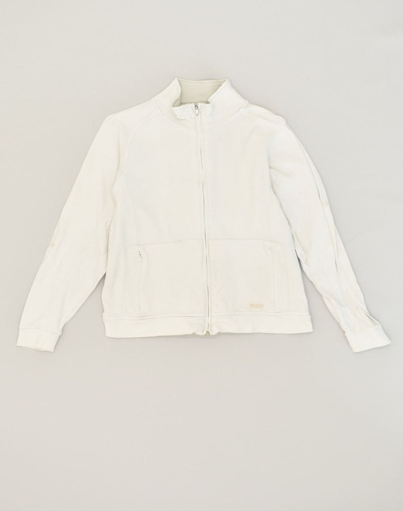 CHAMPION Womens Tracksuit Top Jacket UK 10 Small White Cotton | Vintage Champion | Thrift | Second-Hand Champion | Used Clothing | Messina Hembry 