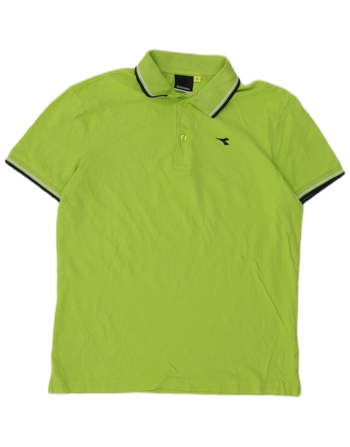 Diadora Mens Polo Shirt Large Green Cotton