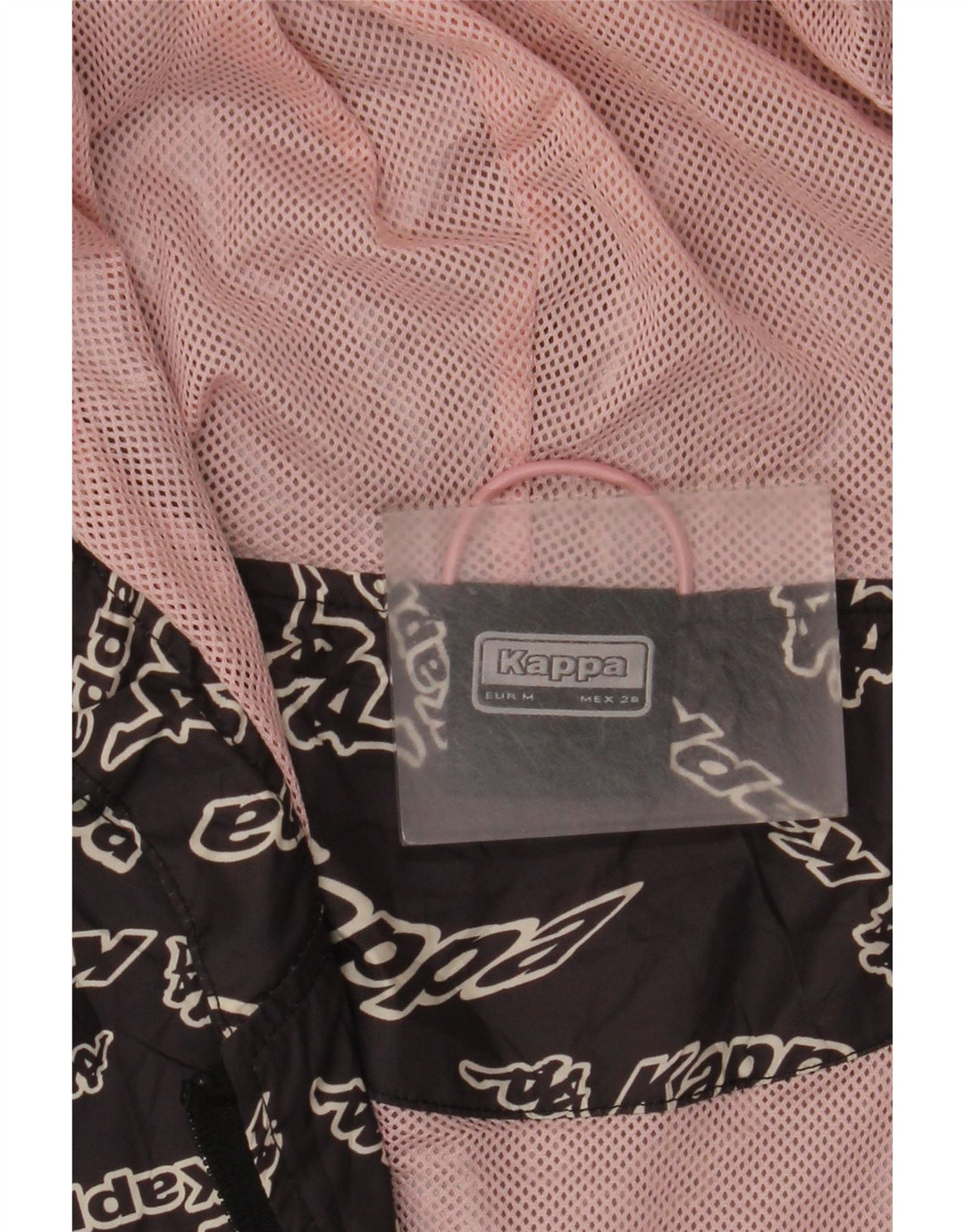 Kappa Womens Oversized Graphic Hooded Raincoat UK 14 Medium Black