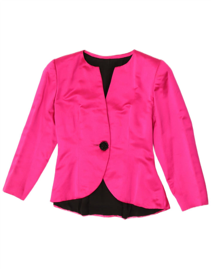 Vintage Womens 1 Button Blazer Jacket UK 10 Small Pink