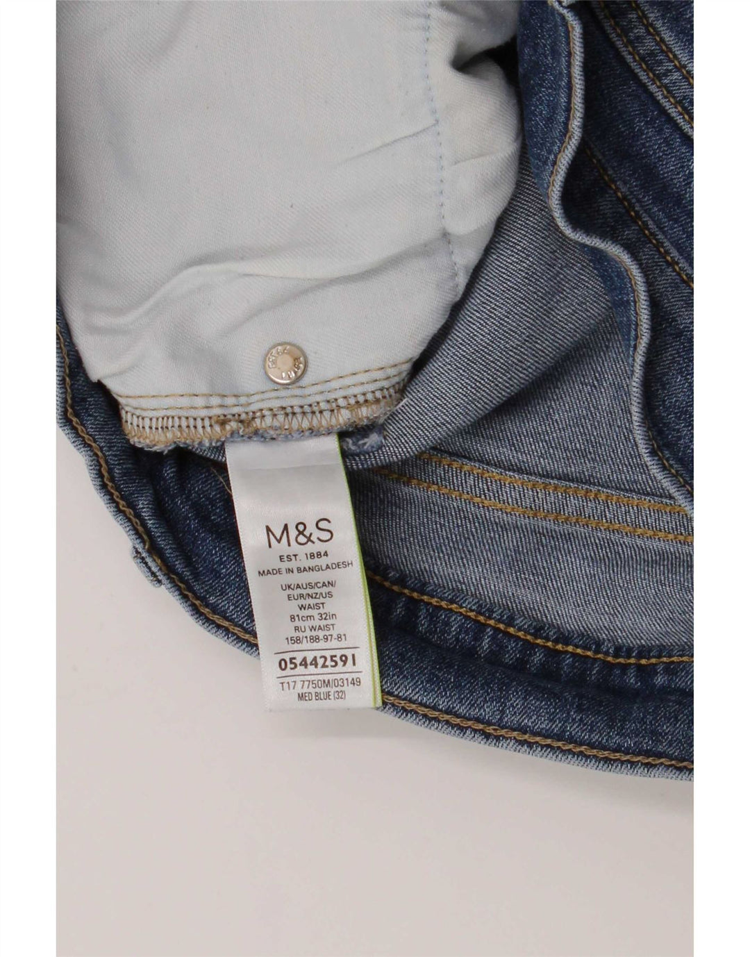 Marks & Spencer Mens Denim Shorts Medium W32 Blue Cotton