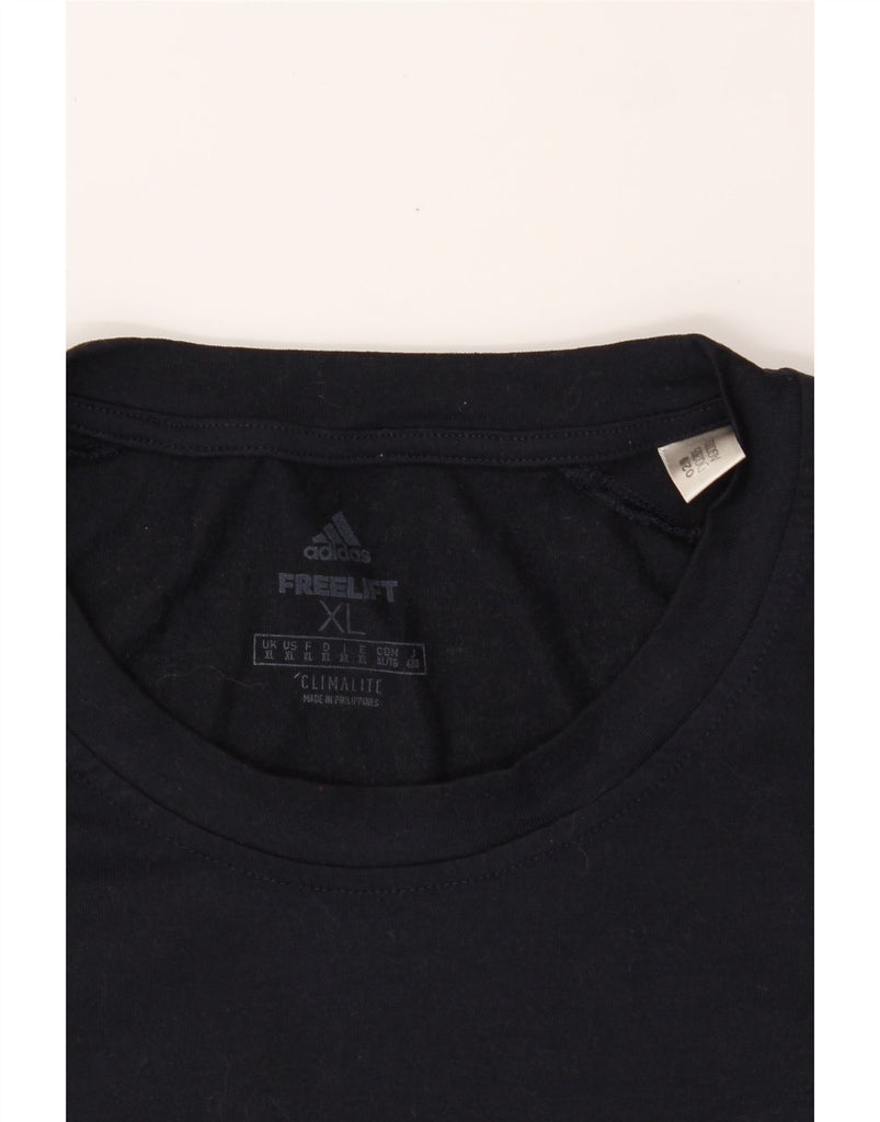 ADIDAS Mens Climalite T-Shirt Top XL Navy Blue Cotton Vintage Adidas and Second-Hand Adidas from Messina Hembry 