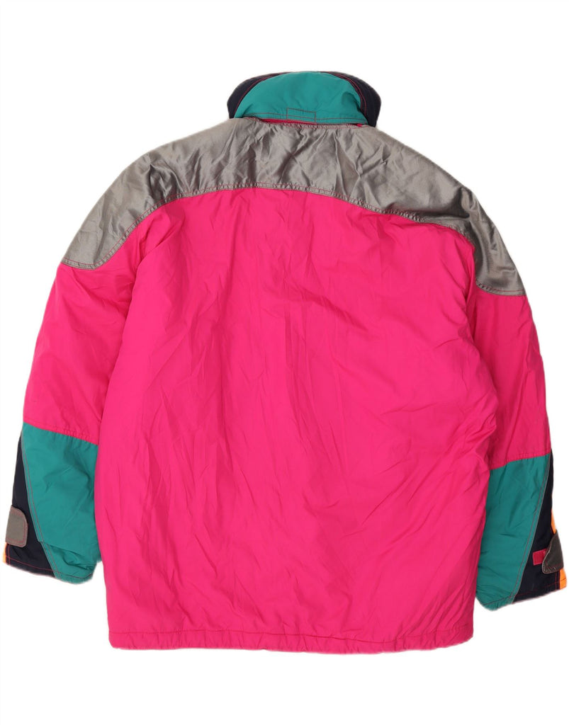 ELLESSE Mens Windbreaker Jacket IT 52 XL Pink Colourblock Polyester Vintage Ellesse and Second-Hand Ellesse from Messina Hembry 