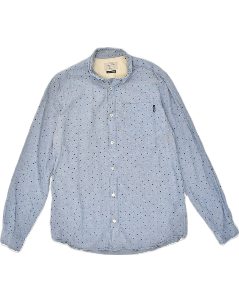 JACK & JONES Mens Shirt Large Blue Spotted Cotton | Vintage Jack & Jones | Thrift | Second-Hand Jack & Jones | Used Clothing | Messina Hembry 