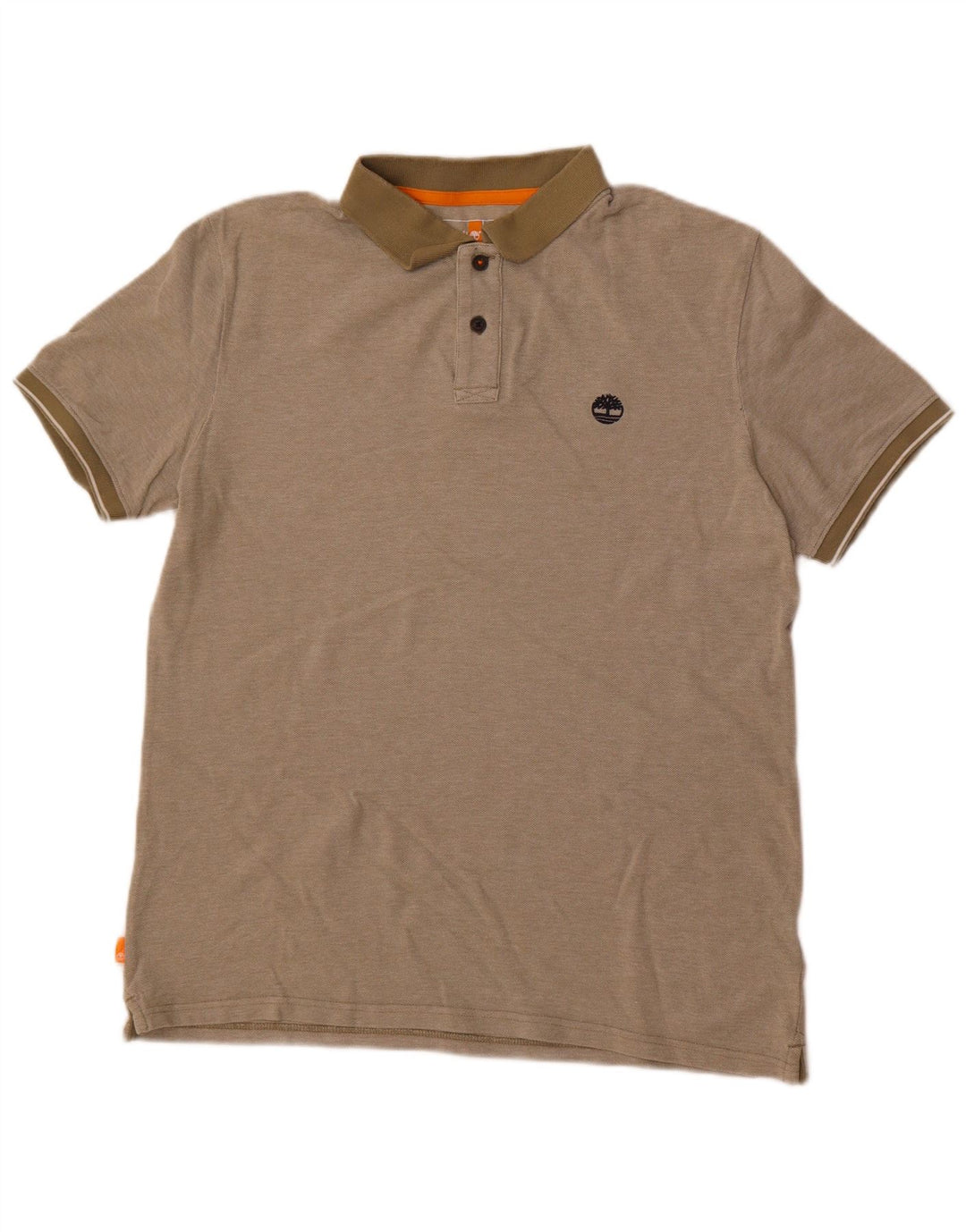 Timberland Mens Regular Fit Polo Shirt Medium Khaki Cotton