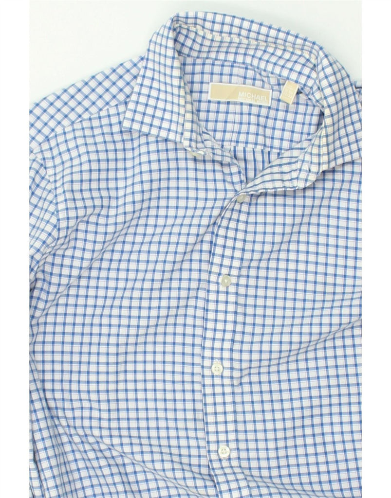 MICHAEL KORS Mens Shirt Size 15 1/2 Medium Blue Check Cotton | Vintage Michael Kors | Thrift | Second-Hand Michael Kors | Used Clothing | Messina Hembry 