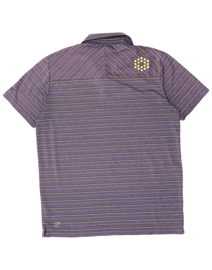 PUMA Mens Polo Shirt Large Purple Striped