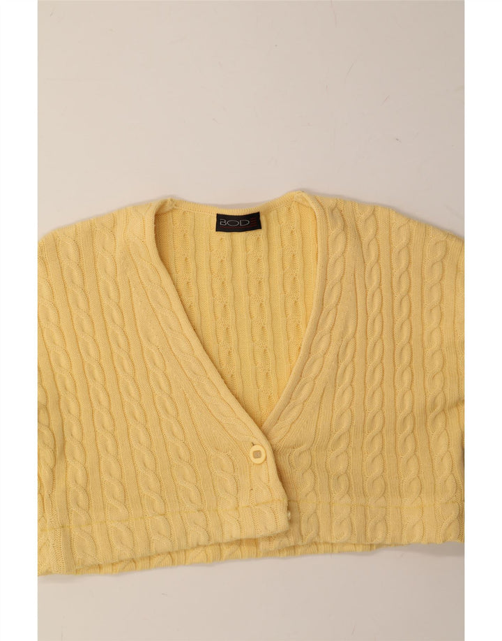 VINTAGE Womens Bolero Jumper UK 10 Small Yellow Vintage Vintage and Second-Hand Vintage from Messina Hembry 