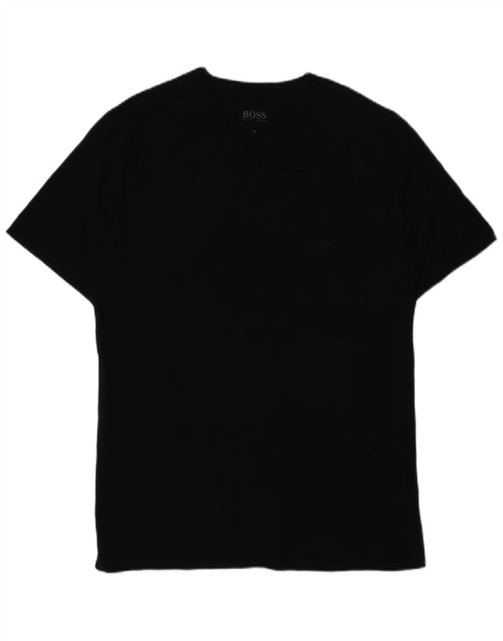Hugo Boss Mens T-Shirt Top Medium Black Cotton
